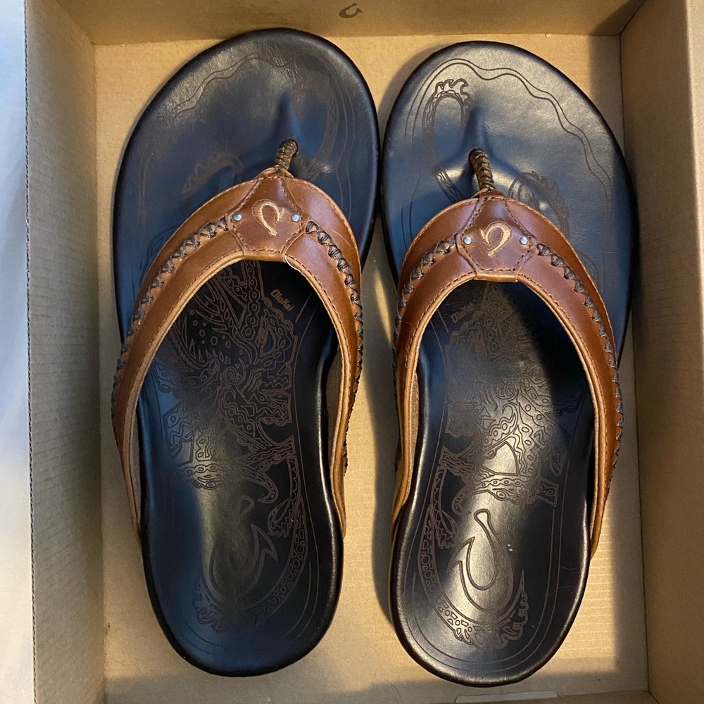 Olukai Mea Ola Leater Beach Sandals